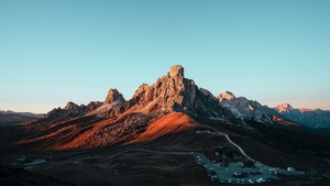 Giau Pass, Mountain pass, Italy, Dolomites, Landscape, Mountain Peak, Blue Sky, 4K wallpaper