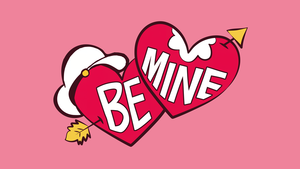 Popeye, Red hearts, Valentines Day, Pink background, 4K wallpaper