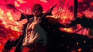Shanks, One Piece, AI art, 4K wallpaper