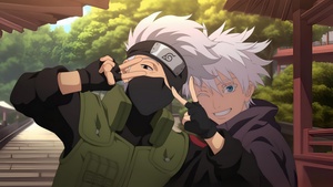 Kakashi Hatake, Satoru Gojo, Jujutsu Kaisen, 4K wallpaper