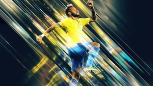 Neymar Jr, Abstract background, Brazilian Football Player, 4K wallpaper