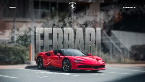 Ferrari SF90 Stradale, Poster, Red cars, Sports cars, 4K wallpaper