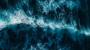 Sea waves, Aerial view, Blue Water, Pattern, Ocean, 4K wallpaper