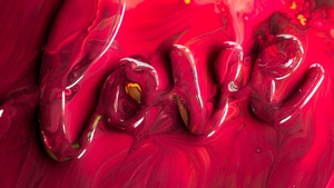 Love word, Aesthetic, Red, Creamy, Love text, 4K wallpaper