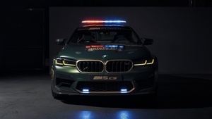 BMW M5 CS, MotoGP Safety Car, 2021, Dark background, 4K wallpaper