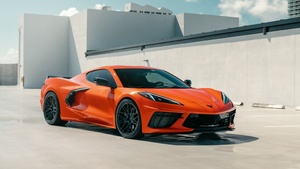 Chevrolet Corvette C8, Orange cars, 4K wallpaper