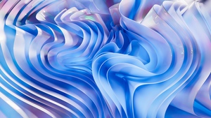 Blue aesthetic, Abstract art, 3D Render, Futuristic, Holographic, 4K wallpaper