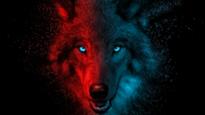 Wolf, Scary, Dark background, Dark aesthetic, 4K wallpaper