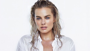 Margot Robbie, Beautiful actress, Australian actress, White background, 4K wallpaper