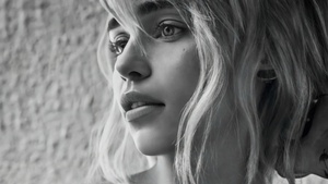 Emilia Clarke, Monochrome, Black and White, 4K wallpaper