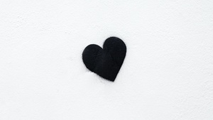 Black heart, Love heart, White background, Monochrome, Black and White, 4K wallpaper