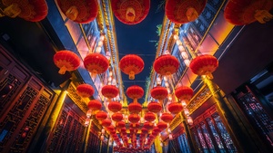 Lantern Festival, Chinese New Year, China, Lanterns, Night, 4K wallpaper
