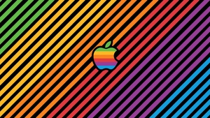 Apple, Multicolor, Stripes, Colorful, Apple logo, Aesthetic, 4K wallpaper