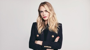 Cara Delevingne, White background, Model, 4K wallpaper