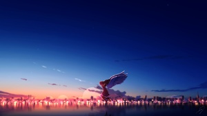 Anime girl, Angel, Happiness, 4K wallpaper