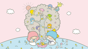 Little Twin Stars, Kiki and Lala, Pastel, Aesthetic, Cartoon, Sanrio, 4K wallpaper
