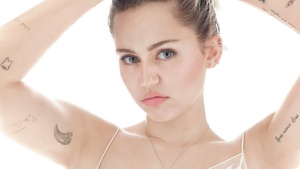 Miley Cyrus, American singer, White background, 4K wallpaper