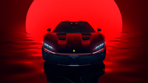 Ferrari J50, Roadster, Red background, Limited edition, 4K wallpaper