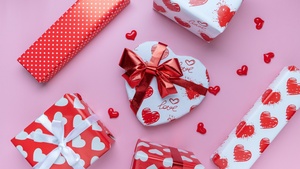 Valentine Gifts, Heart shape, Gift Boxes, Red hearts, Presents, Surprise, February, 4K wallpaper