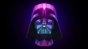 Darth Vader, Low poly, Artwork, Dark background, Purple, 4K wallpaper