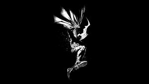 Batman, Dark Knight, Artwork, Monochrome, DC Superheroes, Black background, AMOLED, 4K wallpaper