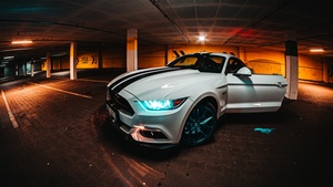 Ford Mustang, Aesthetic, Night, 4K wallpaper