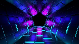 3D background, Shapes, Geometric, Pattern, Illustration, Purple, Dark blue, Vanishing point, Tunnel, 4K wallpaper