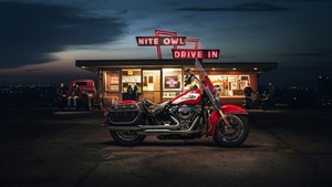 Harley-Davidson Hydra-Glide, Classic bikes, Night, 4K wallpaper