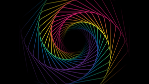 Cosmic, Rainbow, Swirl, Spiral, Black background, Multicolor, AMOLED, 4K wallpaper