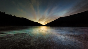 British Columbia, Canada, Sunset, Frozen, Silhouette, Landscape, Dusk, 4K wallpaper