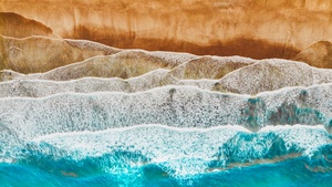 Canary Islands, Spain, Aerial view, Ocean, Sea waves, Beach, Landscape, Drone photo, 4K wallpaper