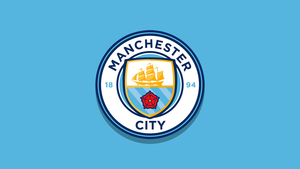 Manchester City FC, Football team, Cyan background, Logo, Premier League club, 4K wallpaper