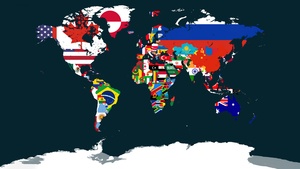 World map, Flag, 4K wallpaper