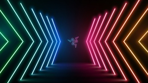 Razer, Neon Lights, Colorful, Dark background, Dark aesthetic, 4K wallpaper