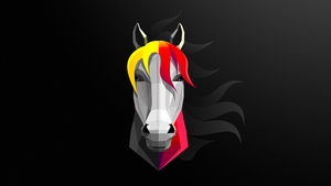 Horse, Black background, Minimal art, Simple, 4K wallpaper