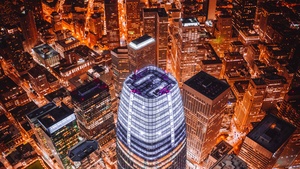San Francisco, Aerial view, Cityscape, Night time, 4K wallpaper
