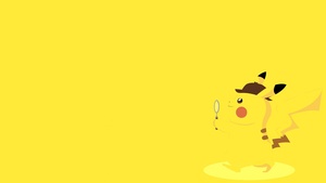 Pikachu, Yellow background, Minimal art, Simple, 4K wallpaper