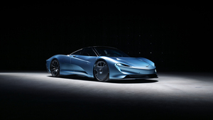 McLaren Speedtail, Dark background, Hybrid sports car, 4K wallpaper