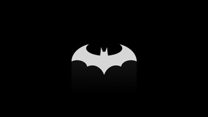 Batman sign, Black background, DC Superheroes, AMOLED, Simple, Batman logo, Bat symbol, 4K wallpaper