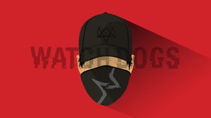 Marcus Holloway, Minimalist, Watch Dogs 2, Red background, Minimal art, Simple, 4K wallpaper