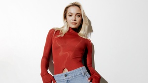 Olivia Dunne, Red dress, Gymnast, American celebrities, 4K wallpaper