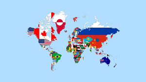 Flag, World map, Pastel blue, 4K wallpaper