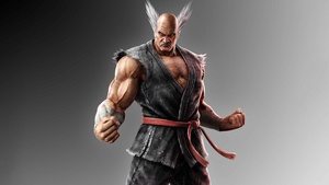 Heihachi Mishima, Tekken 7, Grey background, 4K wallpaper
