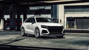 Audi RS Q8, White cars, Downtown, Miami, 4K wallpaper