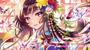 Anime girl, Floral, Colorful, Girly, Magical, 4K wallpaper