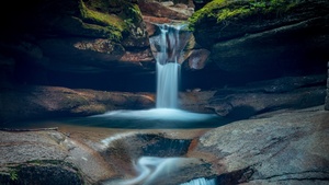 Waterfall, Evening, Water Stream, 4K wallpaper