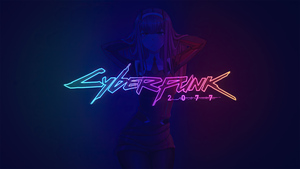 Cyberpunk 2077, Zero Two, DARLING in the FRANXX, Neon logo, 4K wallpaper