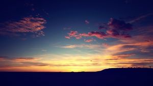 Majestic, Sunset, Landscape, Silhouette, Clouds, Dusk, Orange sky, Horizon, 4K wallpaper