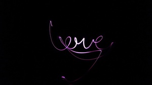 Love text, Black background, Valentines Day, Neon light, 4K wallpaper