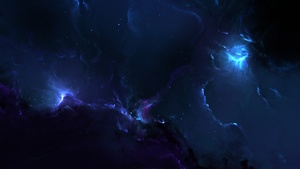 Nebulae, Cosmic, Stars, Dark blue, Dark background, Digital illustration, Astronomy, 4K wallpaper